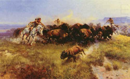 The Buffalo Hunt, Charles M Russell